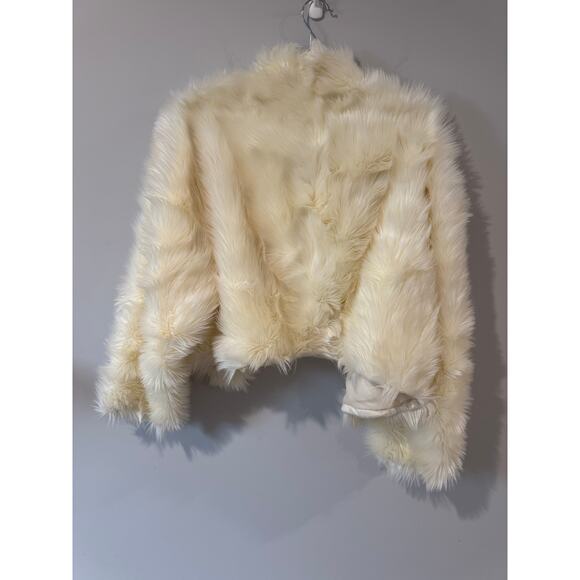 We The Free All Night Faux Fur Jacket ivory Size M – Cozy Cropped Coat - Picture 4 of 6
